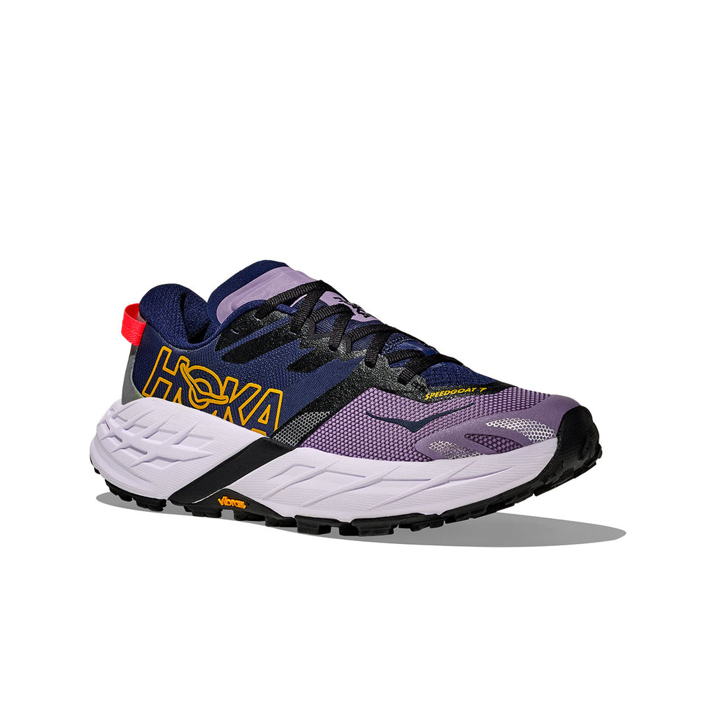 Hoka Speedgoat 7 dame trailsko i lilla og sort design