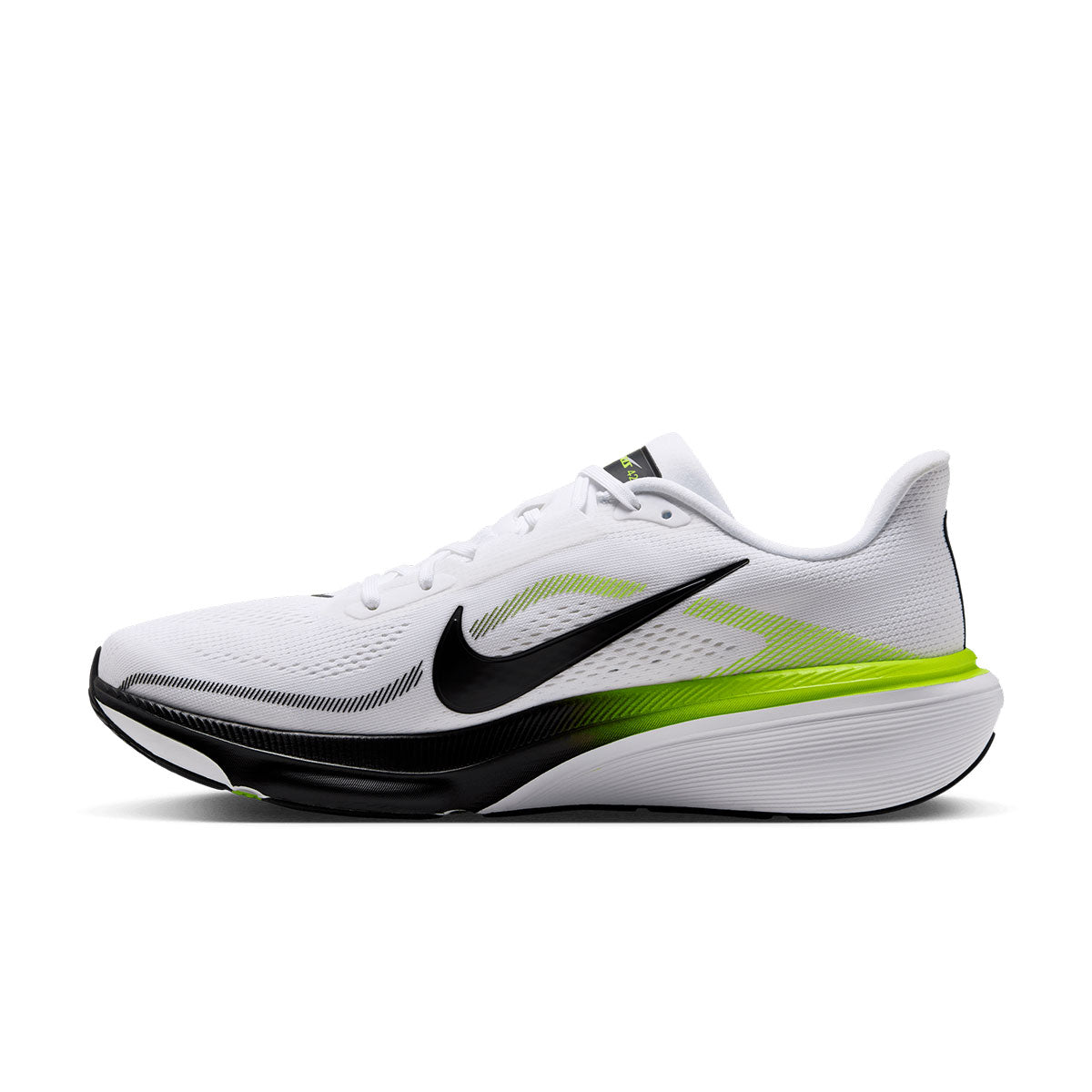 Hvid Nike Air Zoom Pegasus 42 herre løbesko med sort og grøn logo