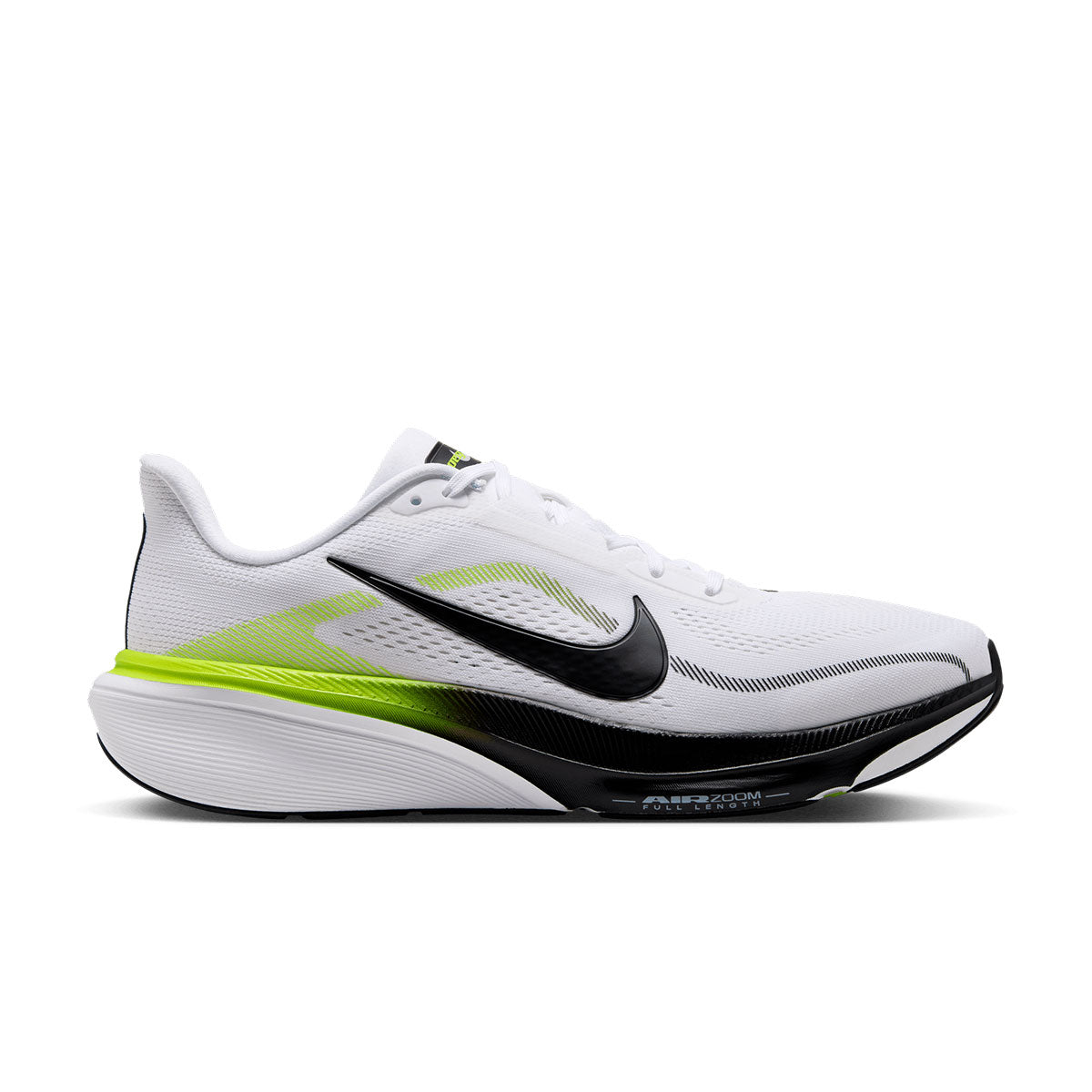 Nike Air Zoom Pegasus 42 herresko i hvid og grøn med snørebånd