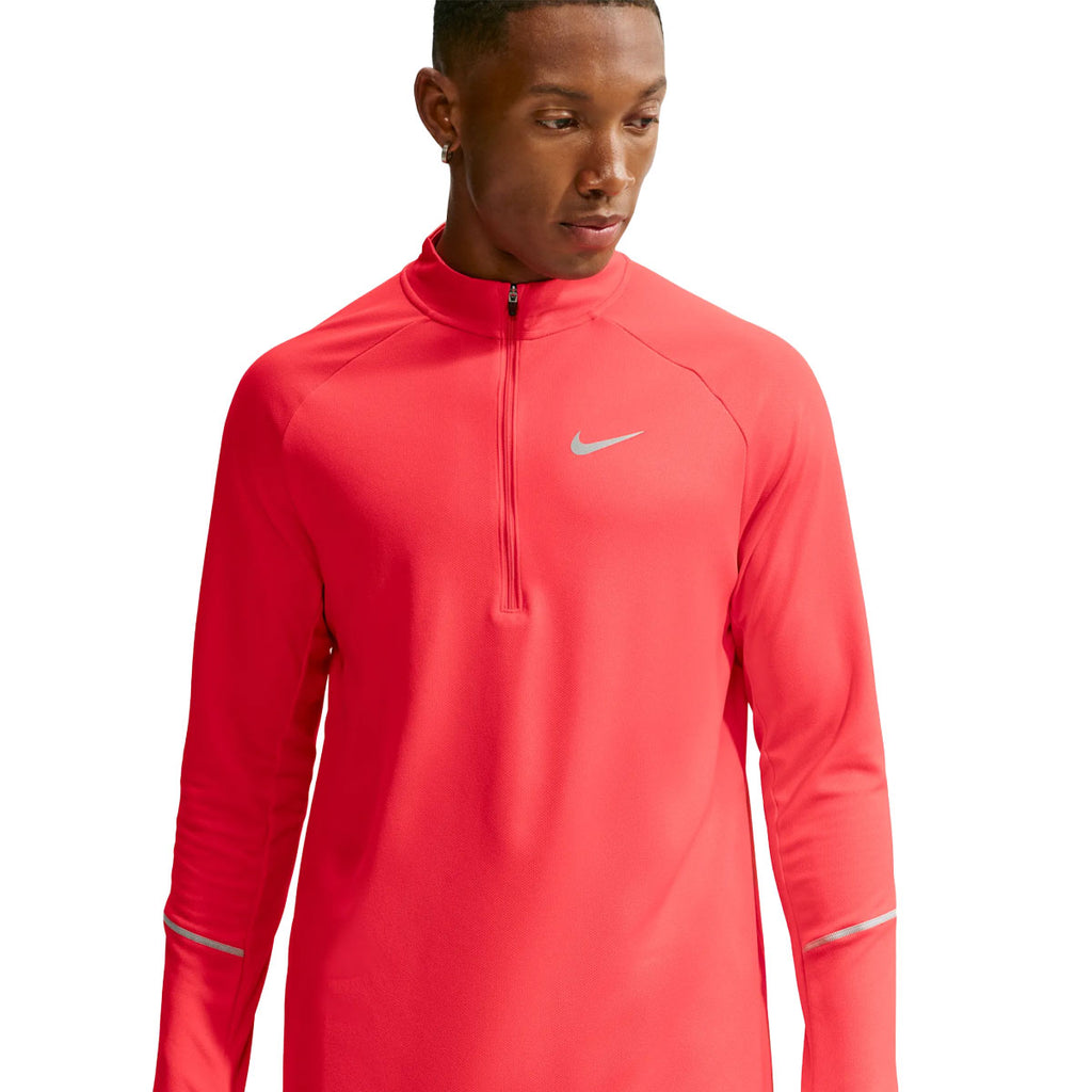 Rød Nike Dri-FIT langærmet 1/2-zip løbetrøje med logo
