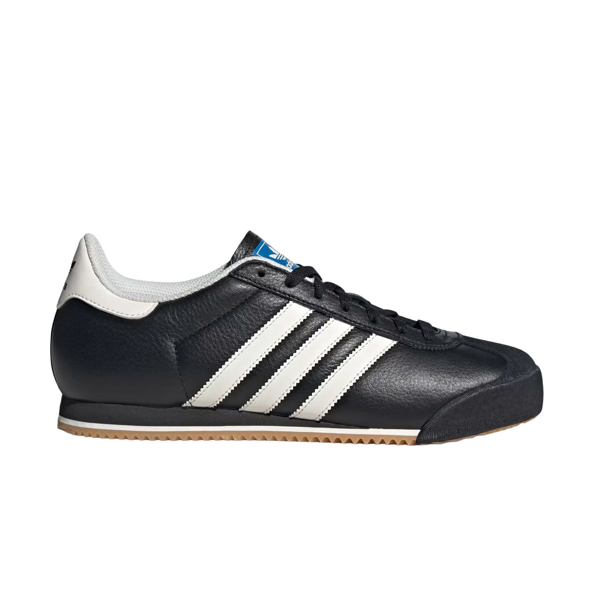Adidas K74 herre walkersko i sort læder med hvide striber