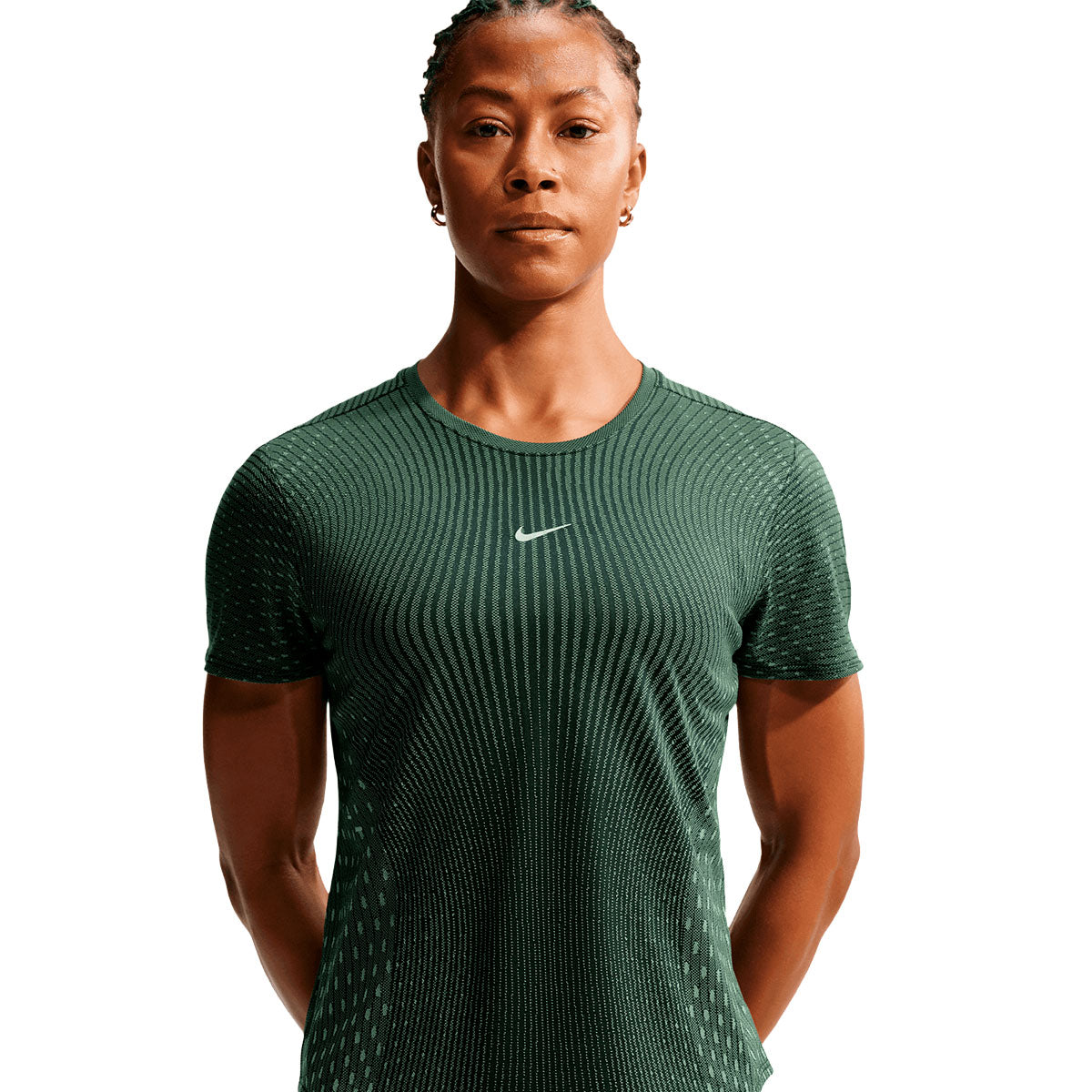 Grøn Nike Swift Aero-FIT kortærmet løbetrøje med logo