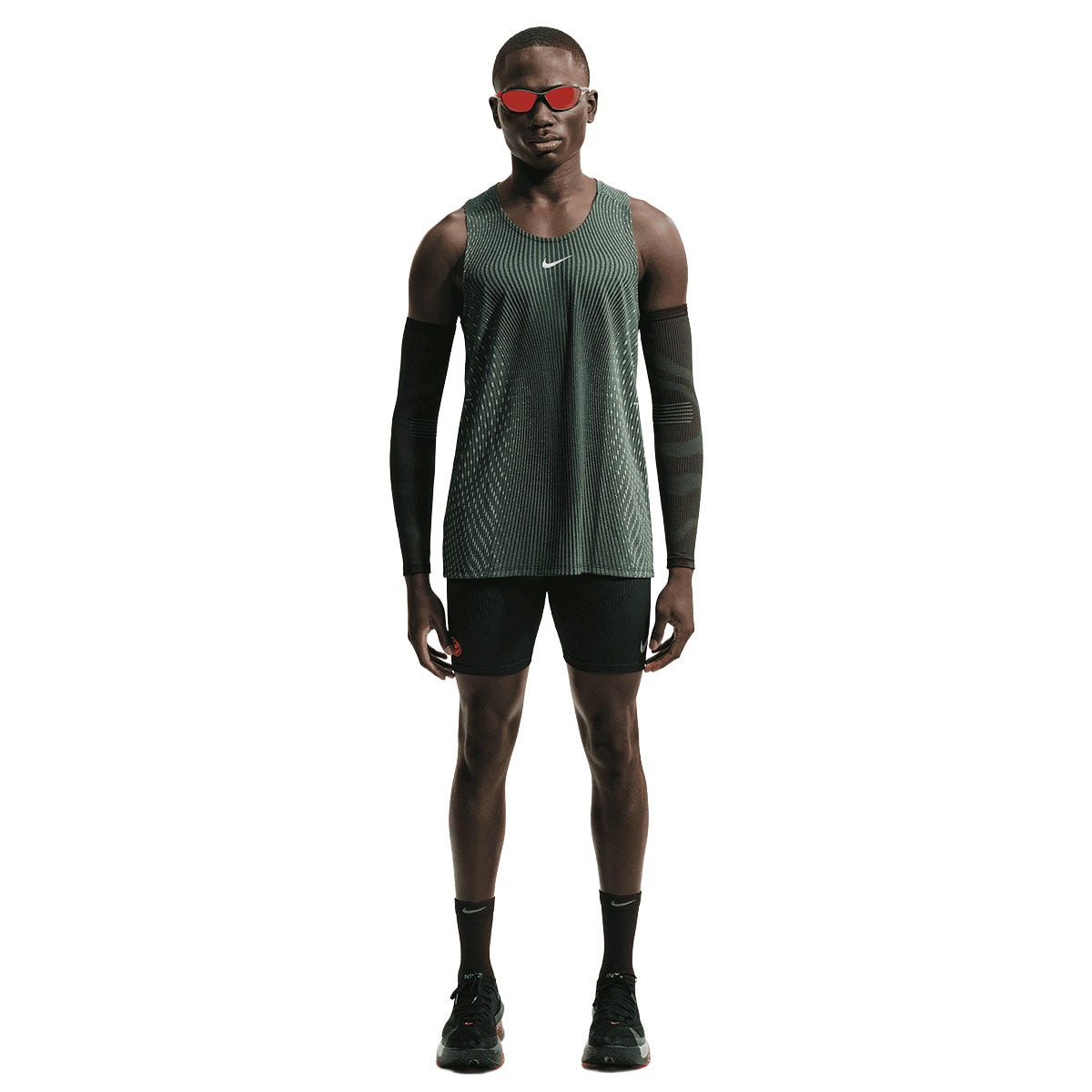 Nike Aero-FIT herre løbetanktop med rund hals og rød logo