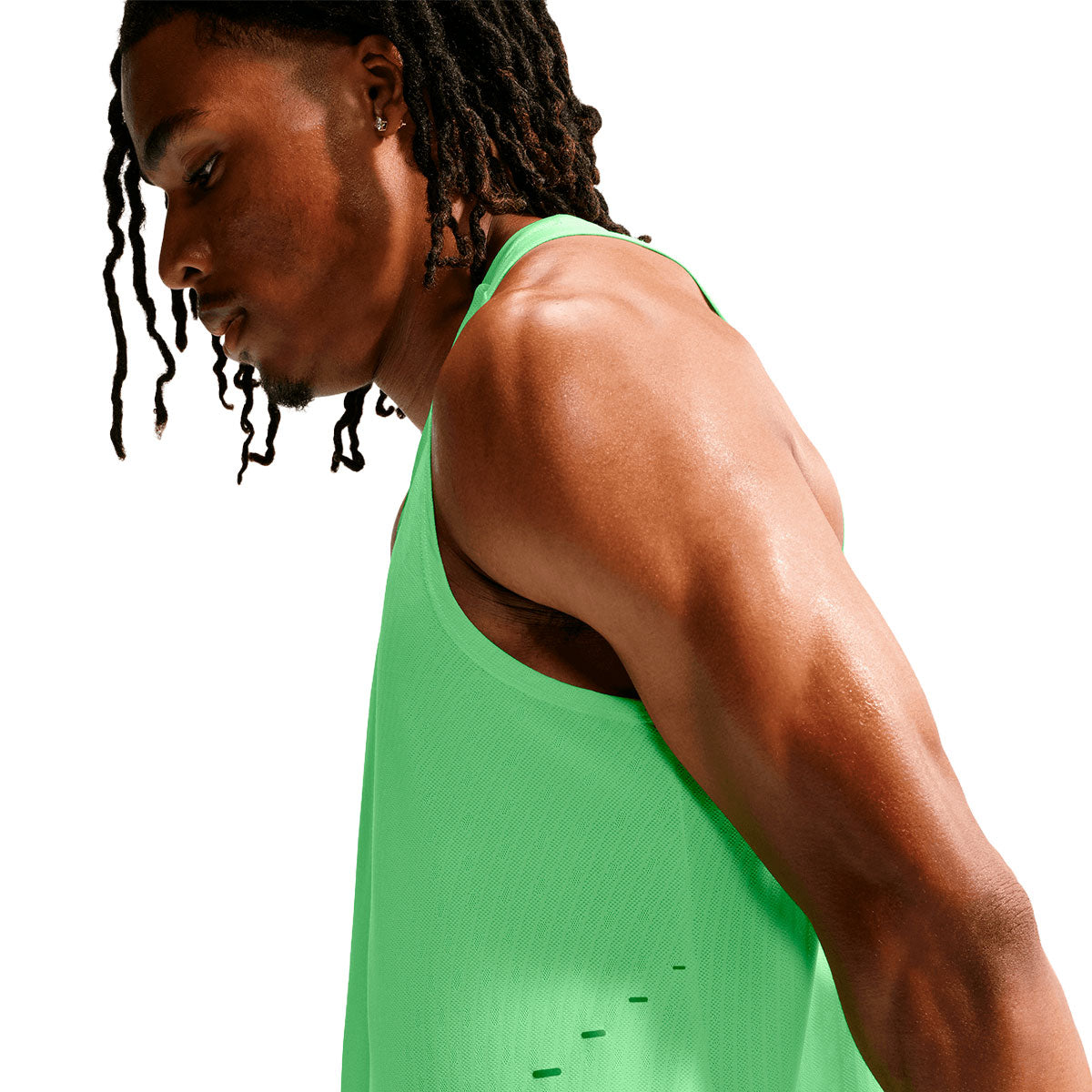 Grøn Nike Aero-FIT herre løbetanktop med løsthængende ærmeløs pasform