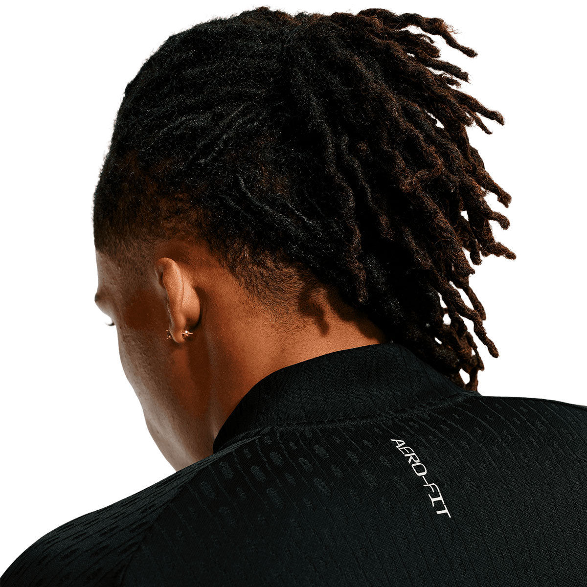 Sort langærmet Nike Aero-FIT trøje med halfzip og logo på brystet
