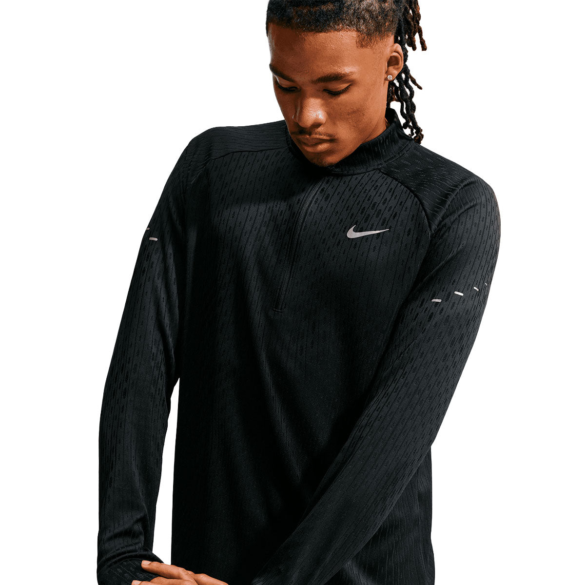 Nike Aero-FIT herre langærmet halv lynlås trøje i sort