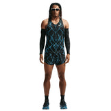 Nike Dri-Fit ADV AeroSwift singlet til herre i sort blå grafisk print