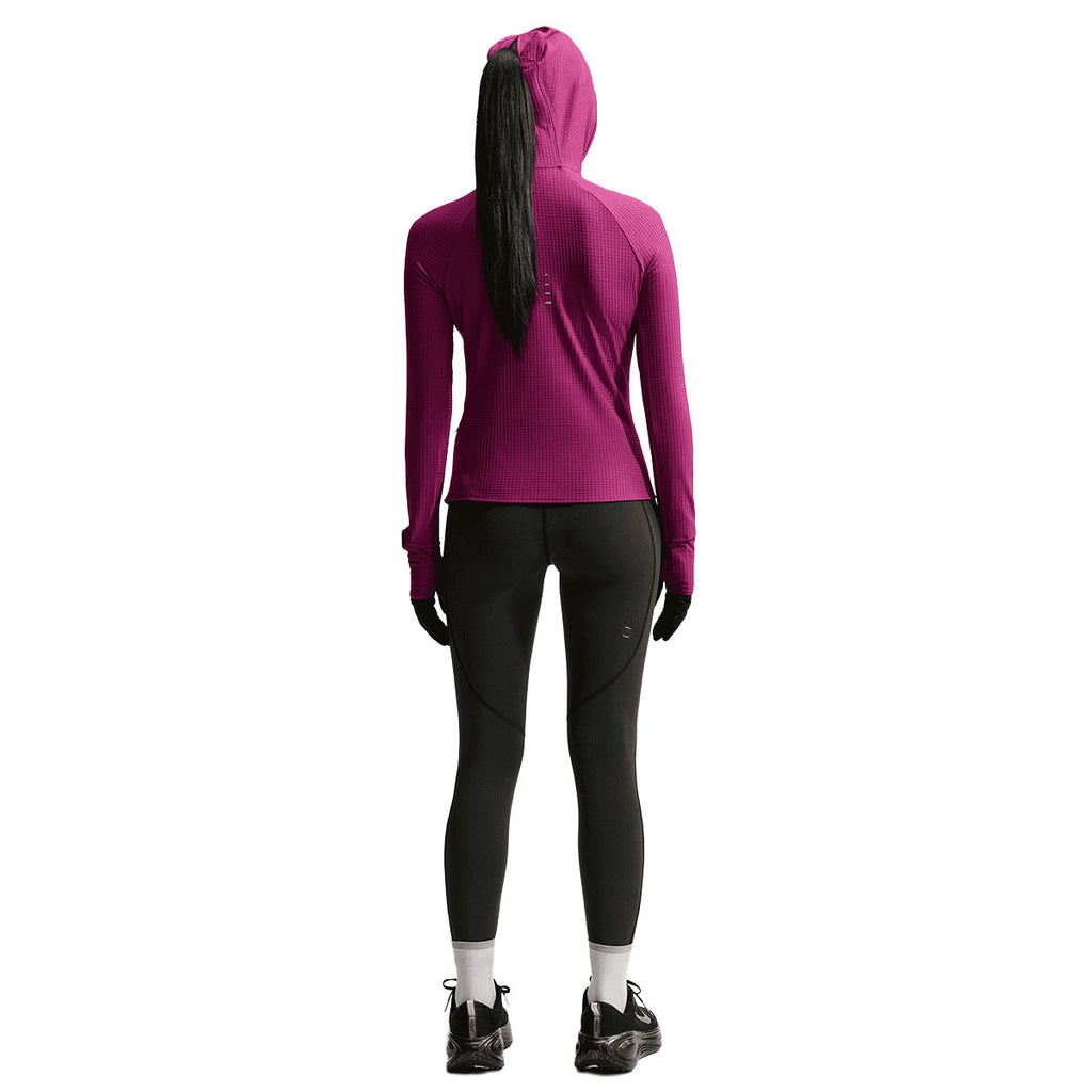 Lilla Nike langærmet hættetrøje med lynlås bagpå, Therma-FIT Swift Dame