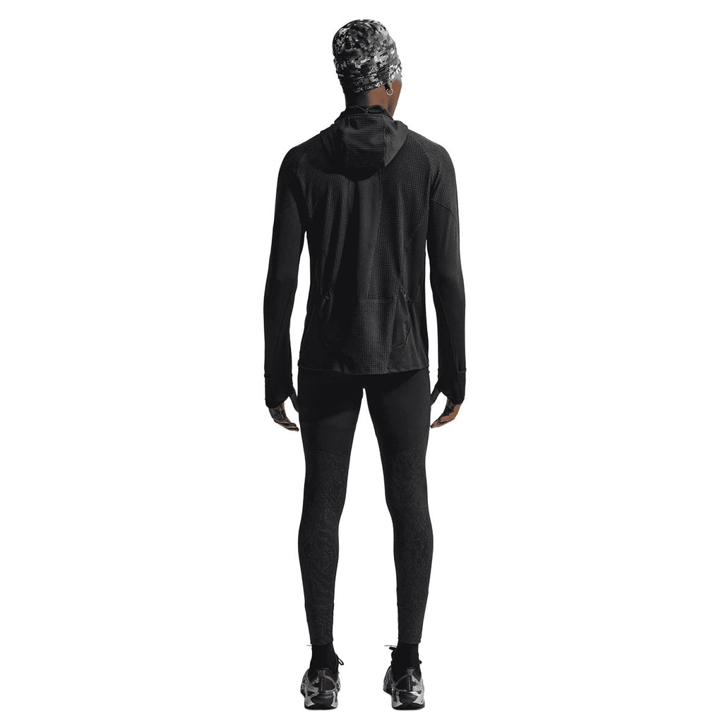 Nike Therma-FIT langærmet midlayer trøje med hætte og lynlås, sort