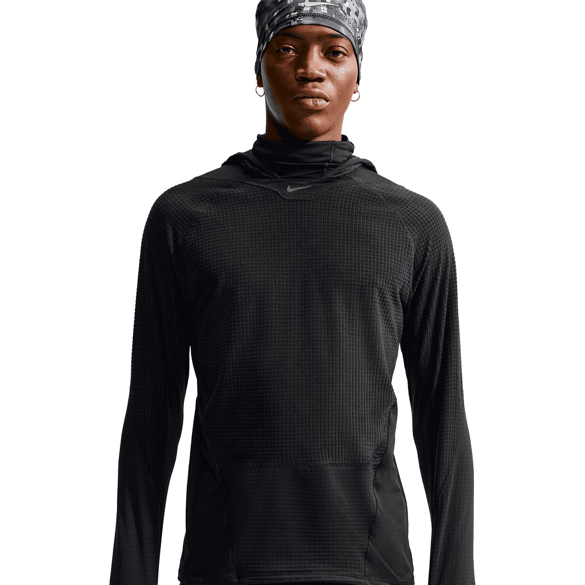 Nike Therma-FIT langærmet trøje med høj krave, sort