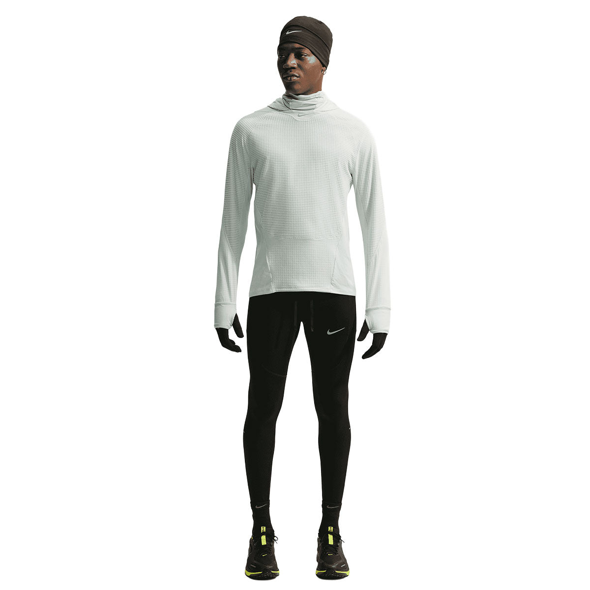 Nike langærmet Therma-FIT midlayer trøje med hætte i grå