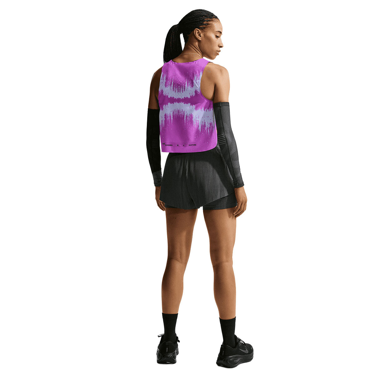 Lilla Nike Aeroswift Dri-FIT ADV crop singlet til dame set bagfra
