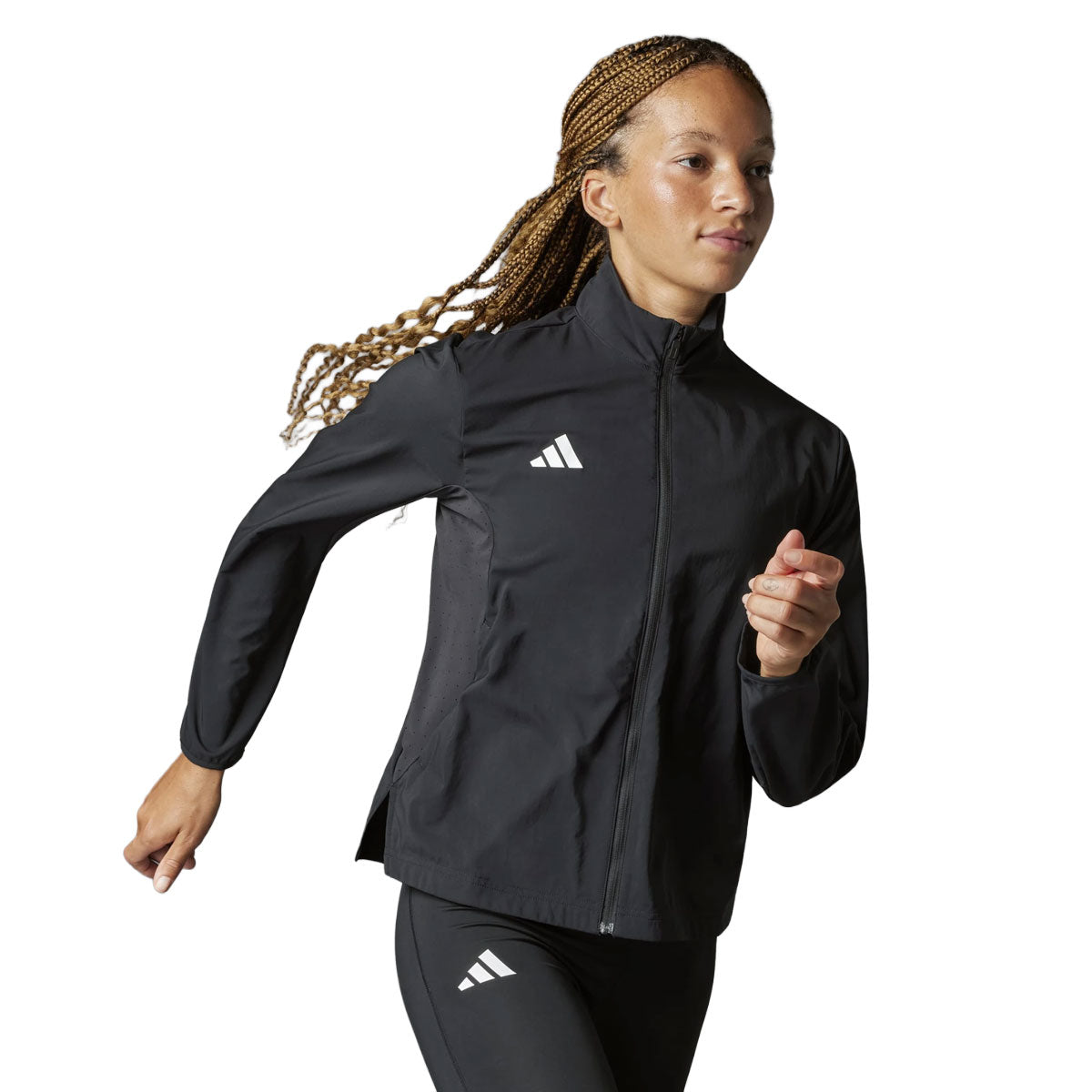Adidas Adizero E jakke dame i sort, ideel til løb