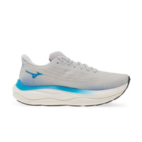 Mizuno Wave Sky 9 herreløbesko med lys grå og blå detaljer