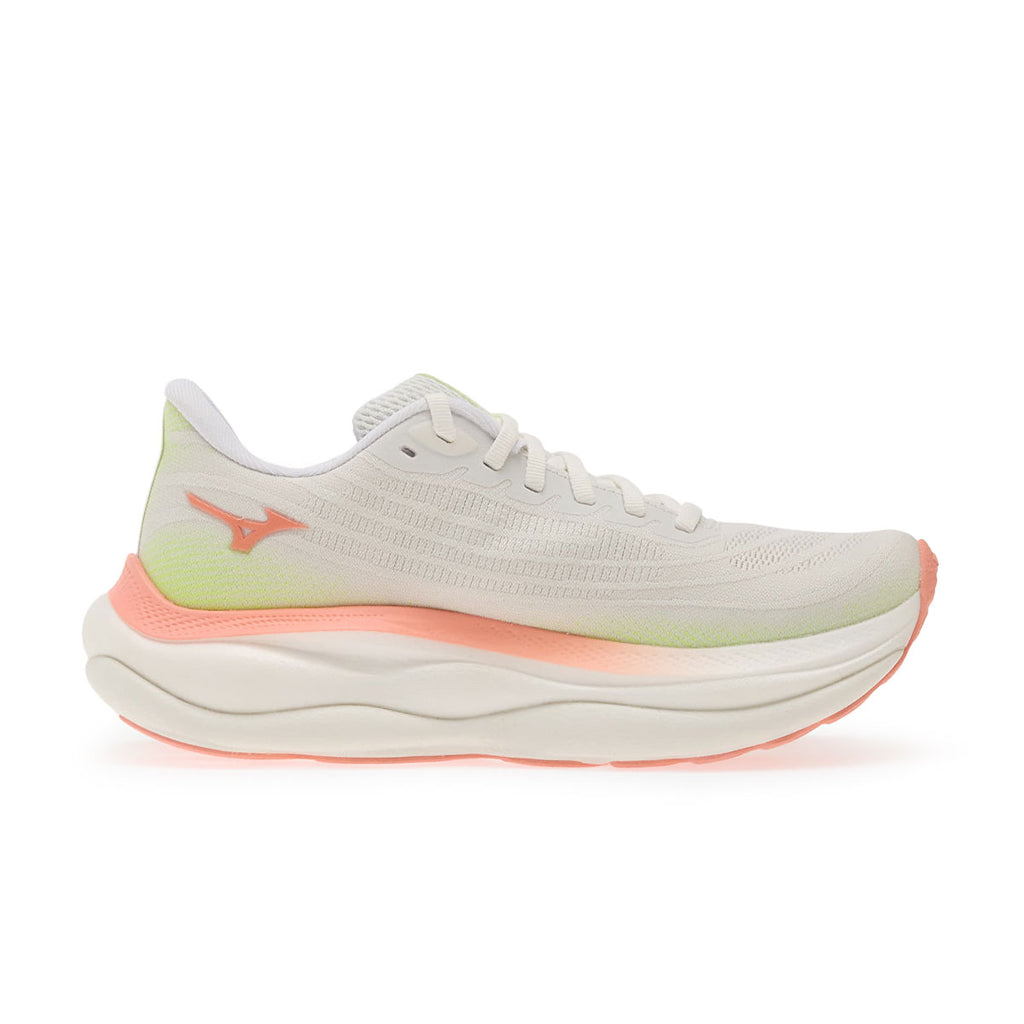 Mizuno Wave Sky 9 Dame løbesko i hvid med lyserød detaljer