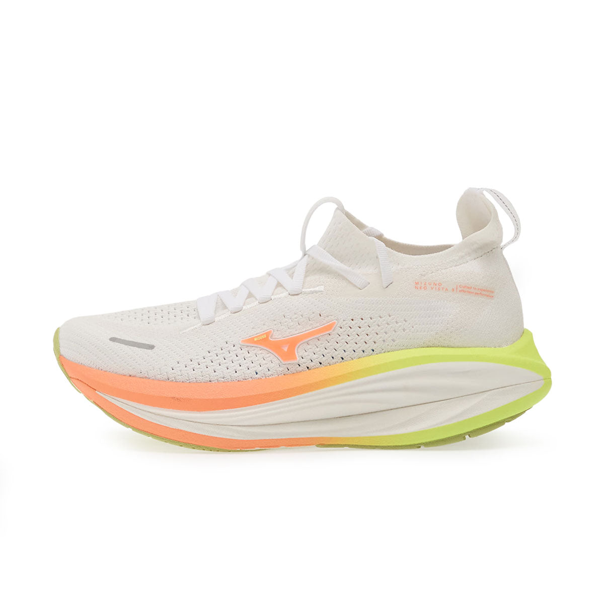 Mizuno Neo Vista 3 Dame løbesko i hvidt og orange/grøn design