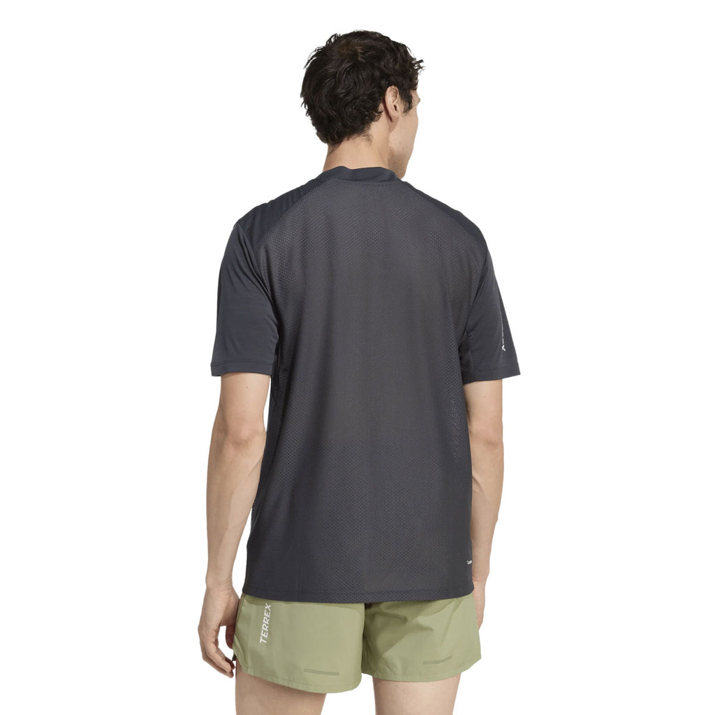 Mørkeblå adidas XPR T-shirt til mænd med korte ærmer og rygprint
