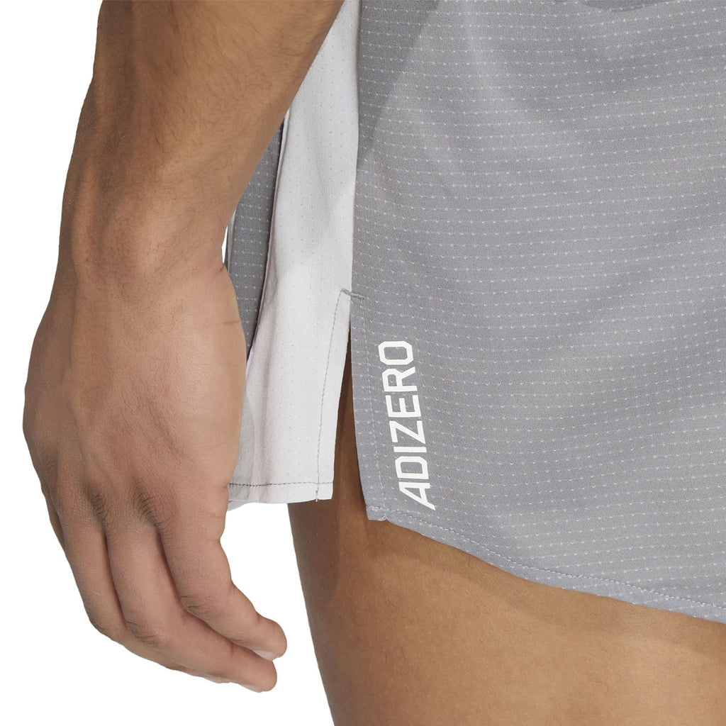 Adidas Adizero Archive 5" herre shorts i grå, med logo på benet