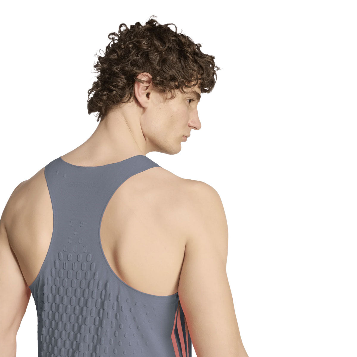 Mørkeblå Adidas Adizero Pro løbesinglet med racerback herre 3D-tekstur