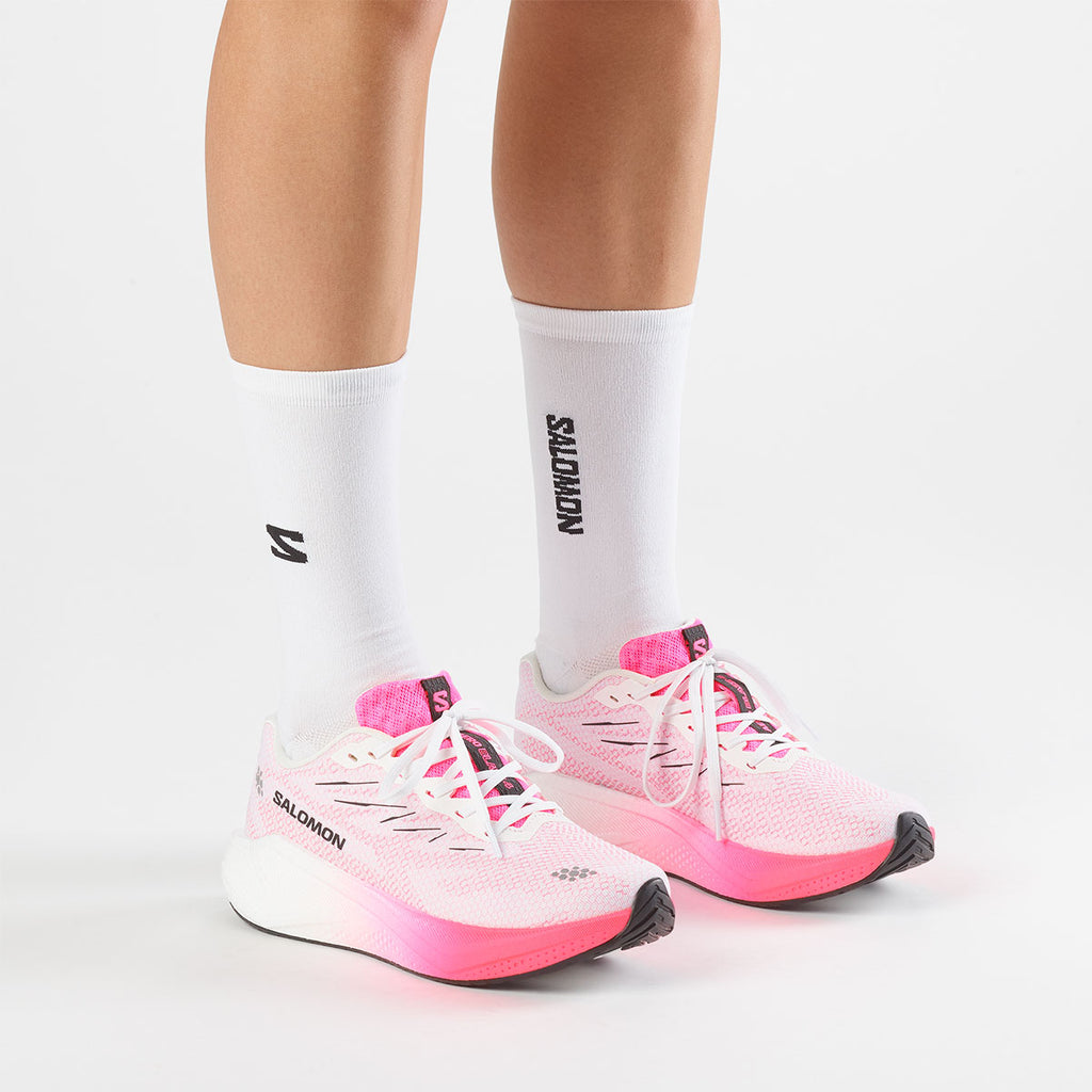 Salomon Aero Blaze 4 dame løbesko i lyserød og hvidt design