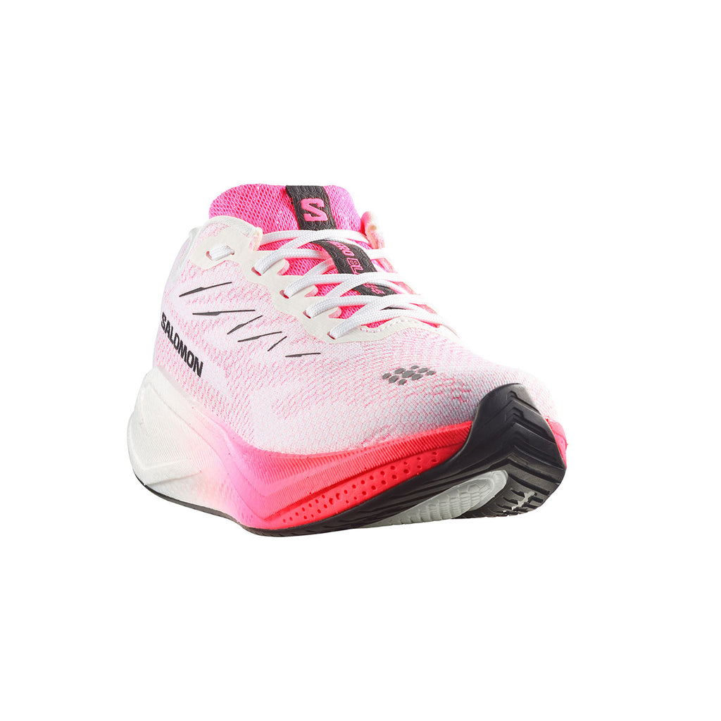 Salomon Aero Blaze 4 dame løbesko i hvid og pink med snørebånd