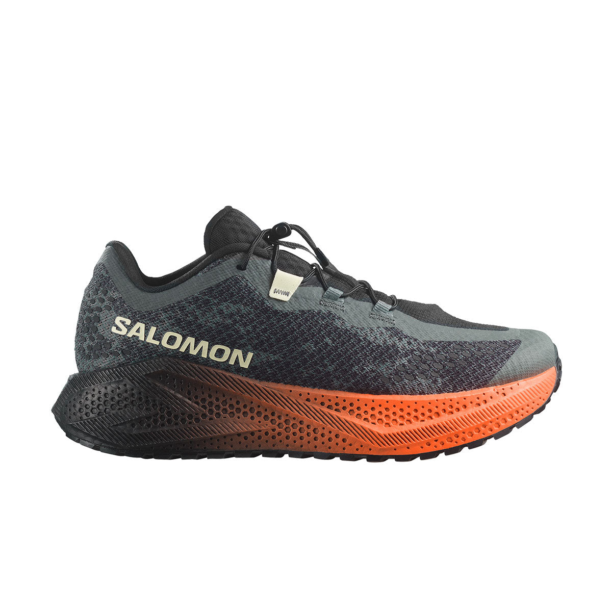 Salomon Aero Glide 4 løbesko til mænd med grå orange sål