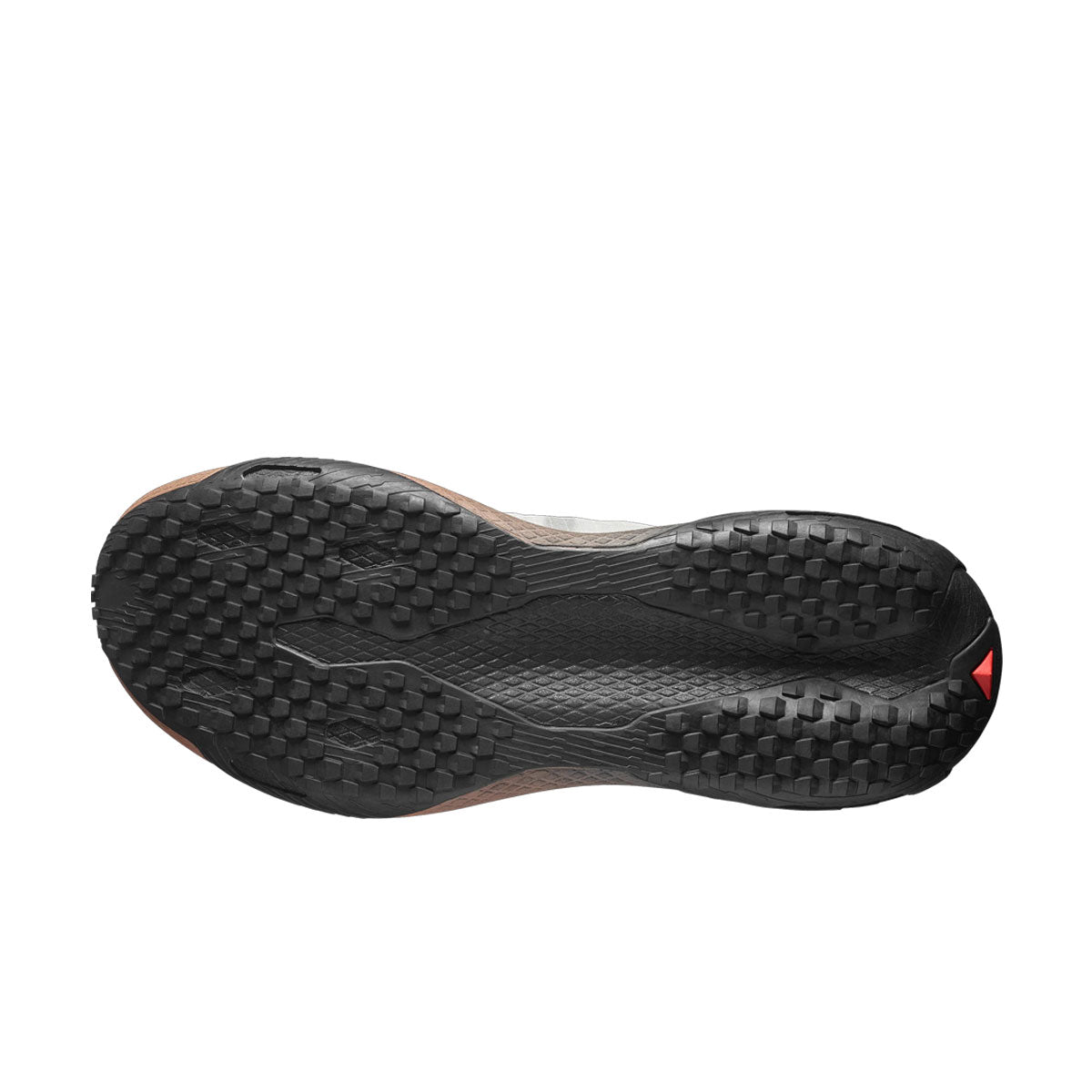 Salomon GRVL Concept trailsko set fra undersiden med grov gummisål