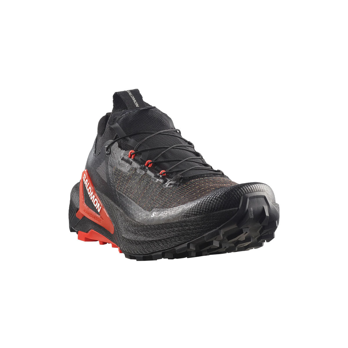 Salomon S/LAB Genesis 2 trailsko i sort og grå med orange hælmarkering