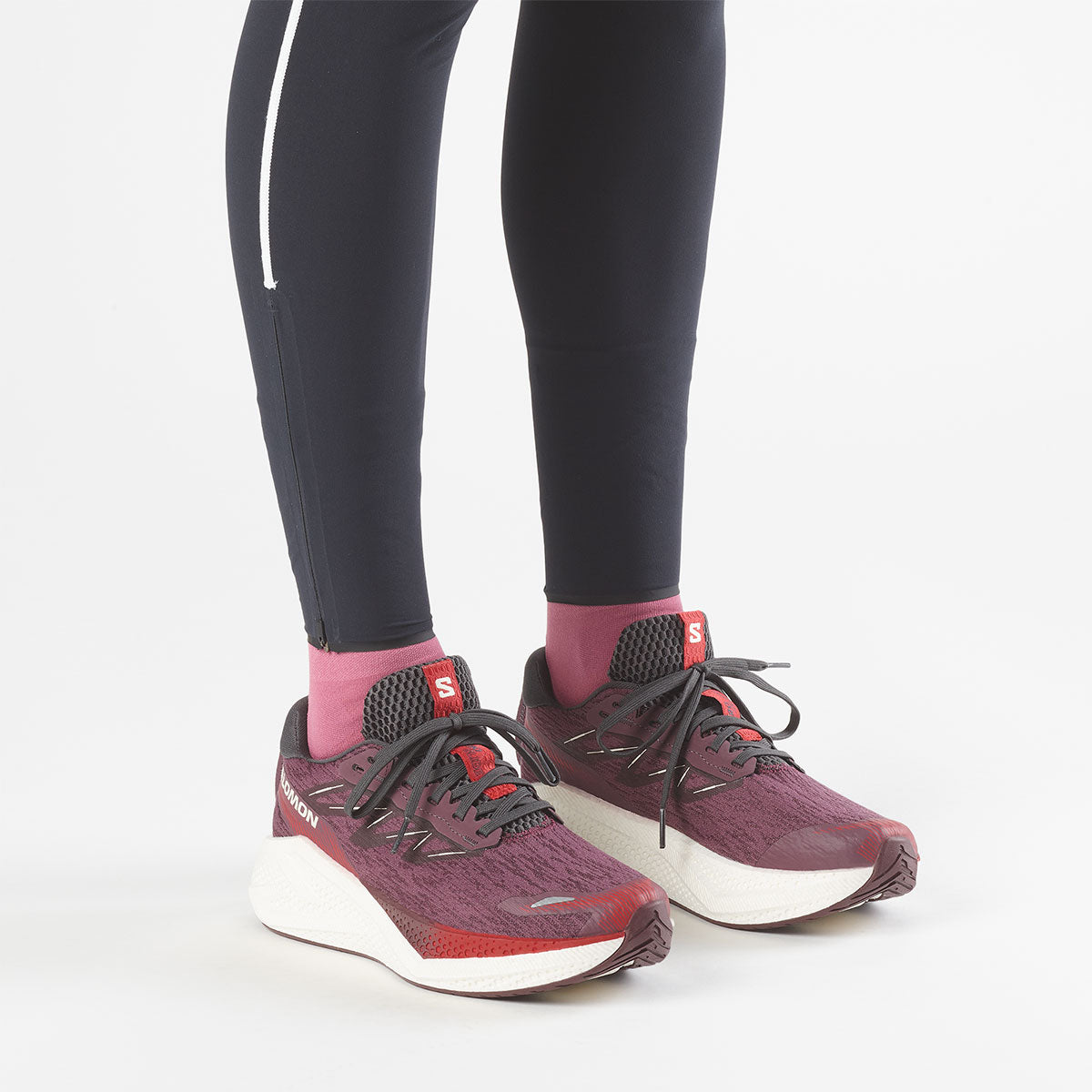 Salomon Aero Glide 4 dame løbesko i lilla og mørk grå