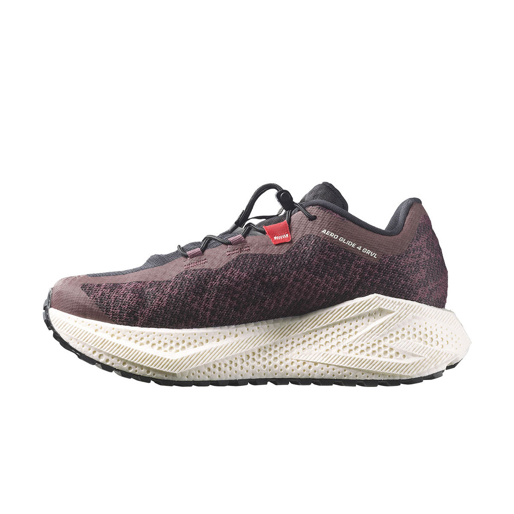Salomon Aero Glide 4 GRVL damesko med grå lilla overdel og sål