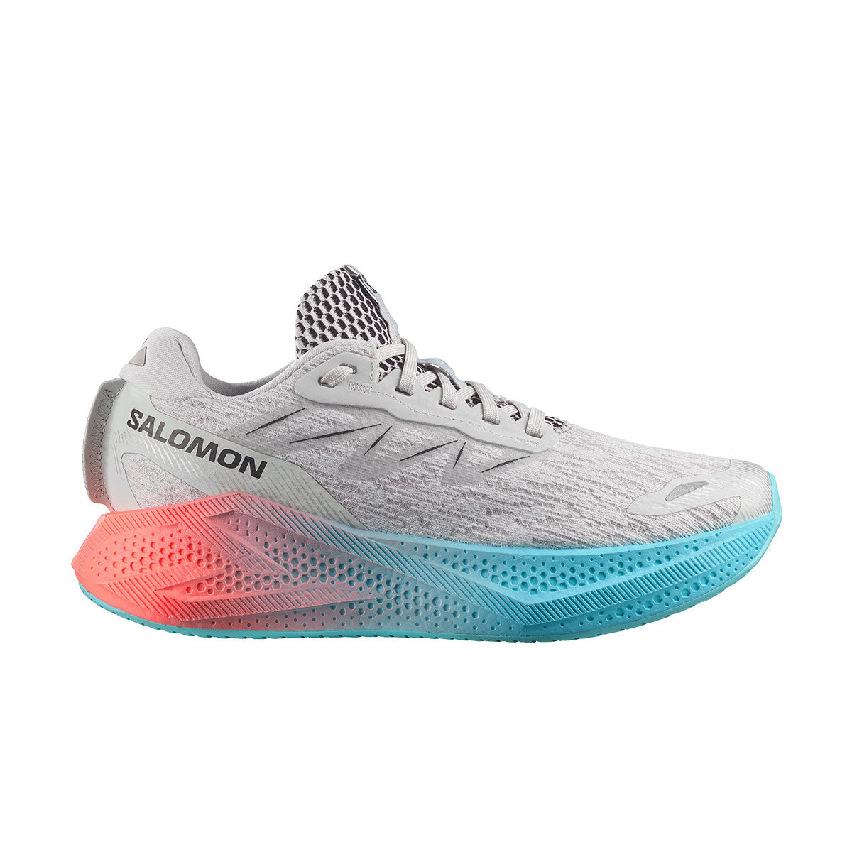 Salomon Aero Glide 4 løbesko i grå med blå og orange detaljer