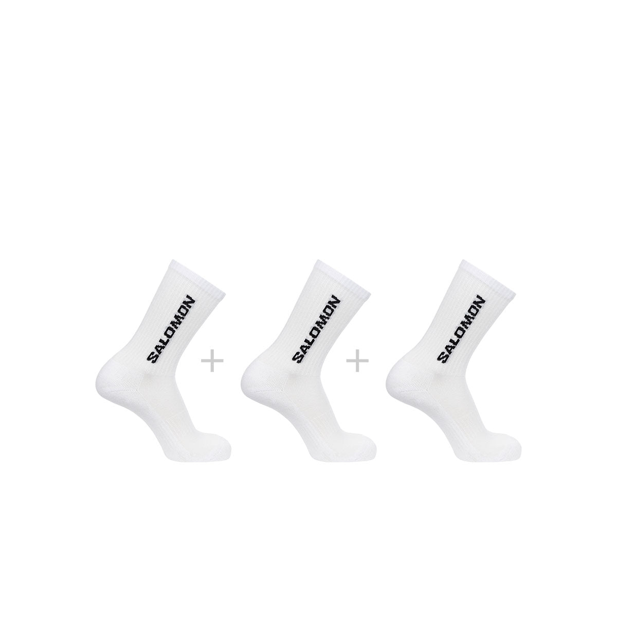Salomon Everyday Crew 3-pack strømper med hvidt design og logo