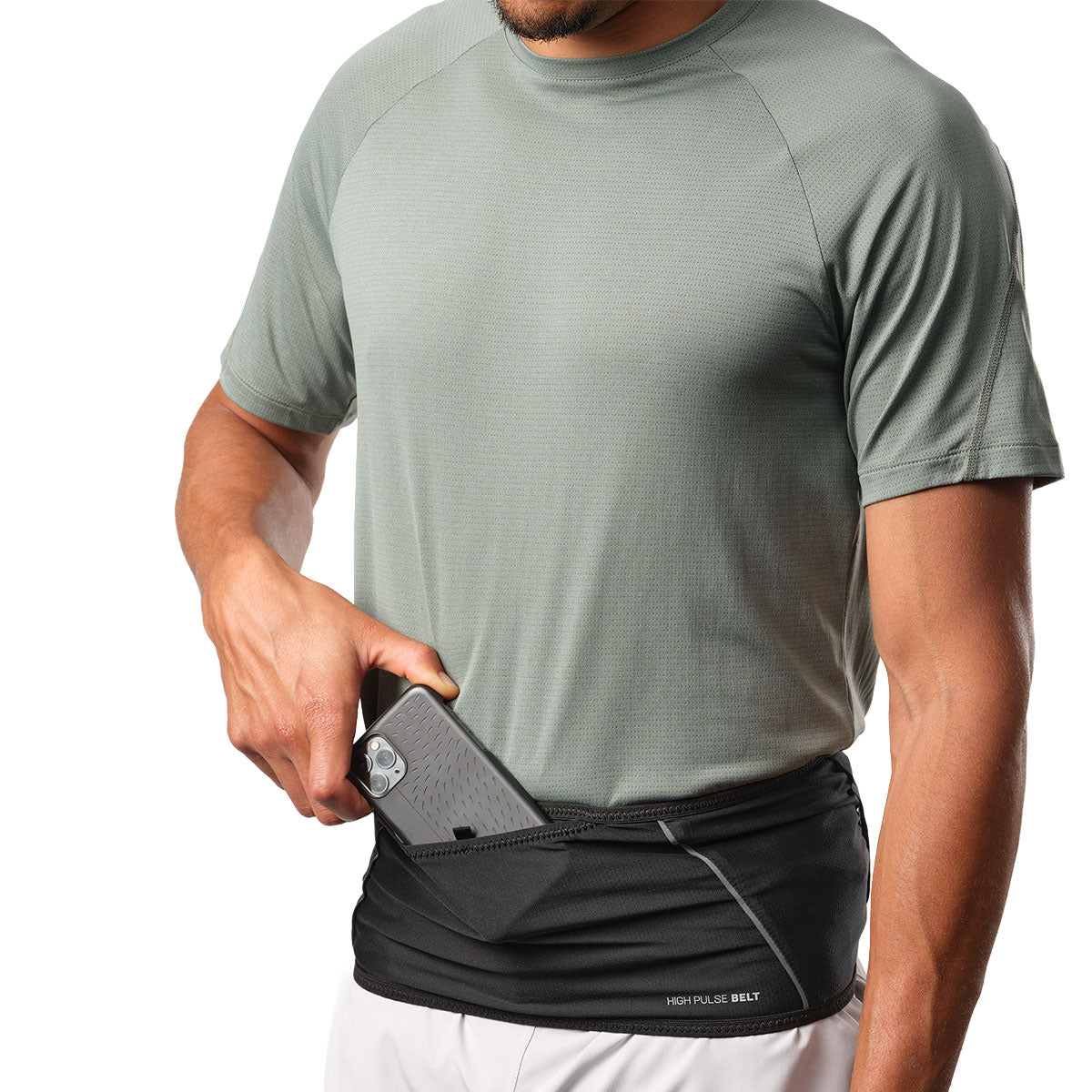 Salomon High Pulse Belt taske bæres omkring livet med mobilplads