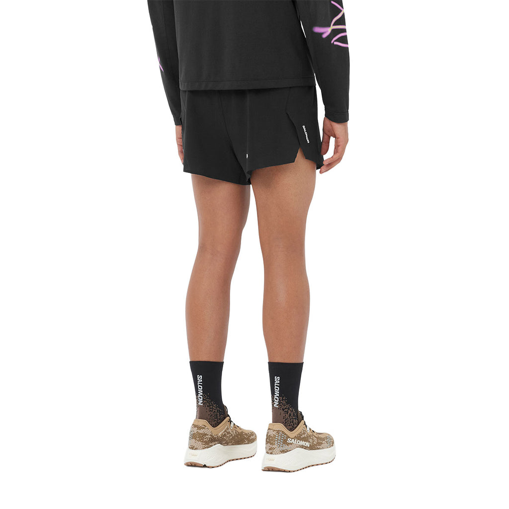 Salomon Sense Aero Split 3 tommer herreshorts i sort med logo