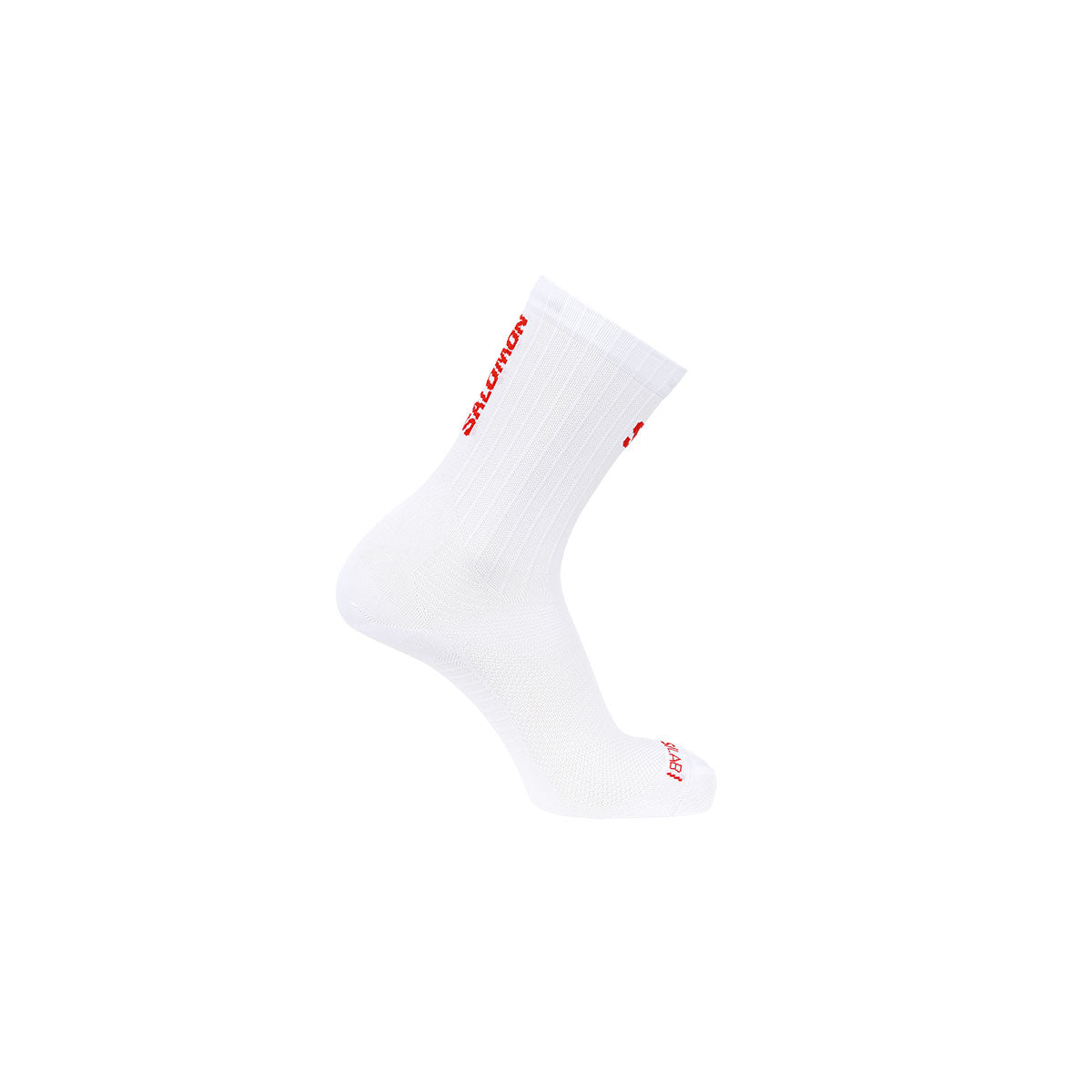 Salomon S/LAB Phantasm crewstrømpe i hvid med rød logo