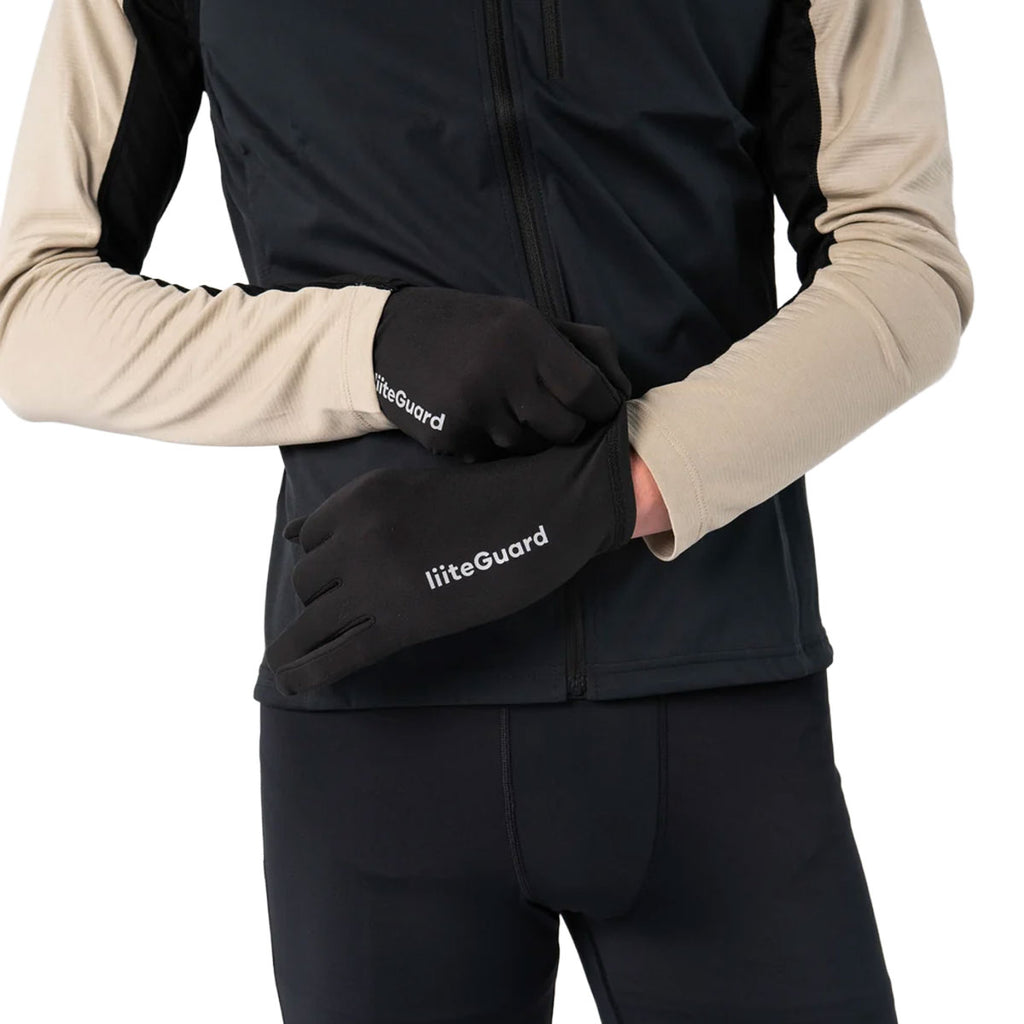 LiiteGuard light running handske i sort med logo