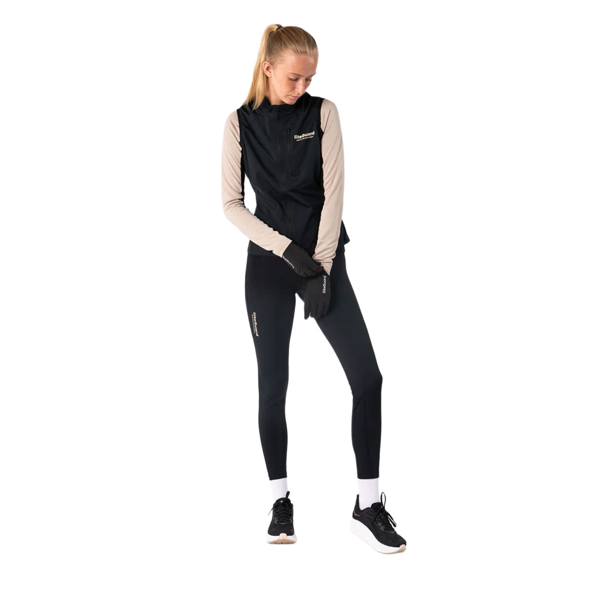 LiiteGuard light running handske i sort med logo