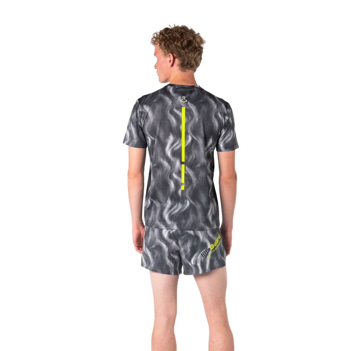 LiiteGuard Race Ground-Tech T-shirt til mænd med grafisk mønster og neon detaljer