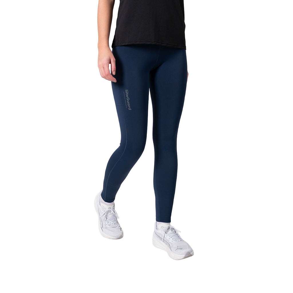 Lang tights i mørkeblå med Liiteguard-logo
