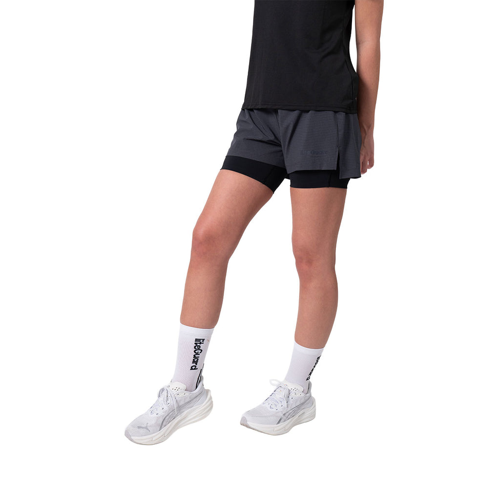 Liiteguard Glu-Tech 2IN1 shorts til damer i grå og sort
