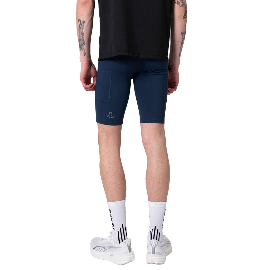 Mørkeblå korte tights til mænd med baglomme