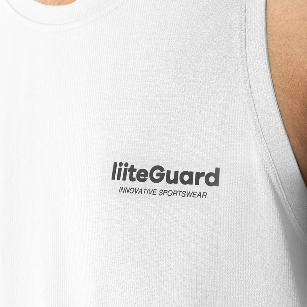 Hvid Liiteguard Ground-Tech singlet til herrer med logo