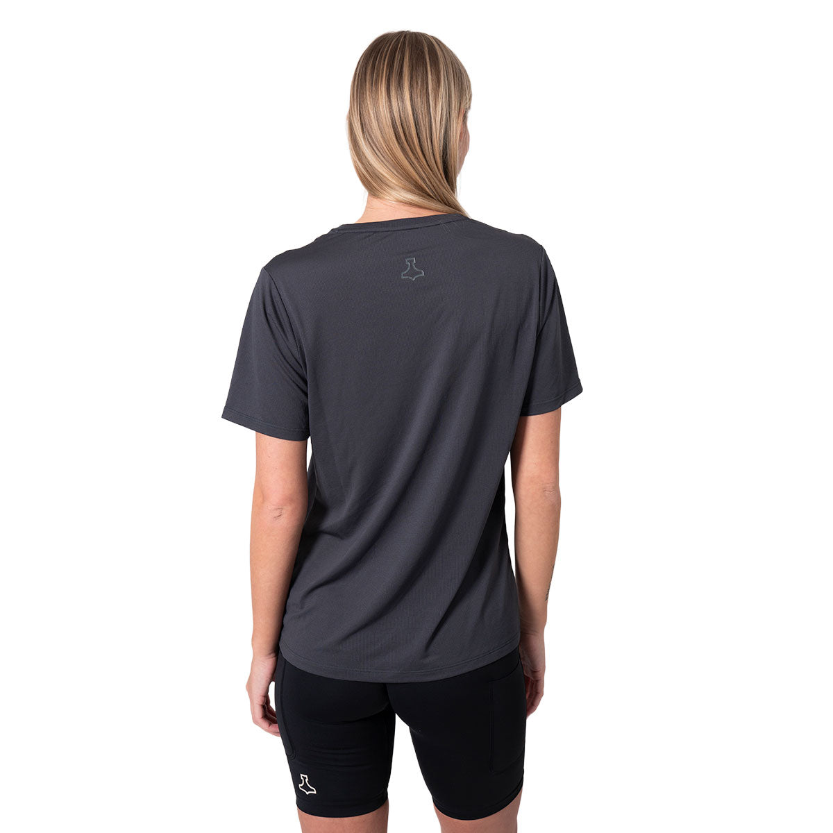 Grå Liiteguard Ground-Tech T-shirt til damer, set bagfra