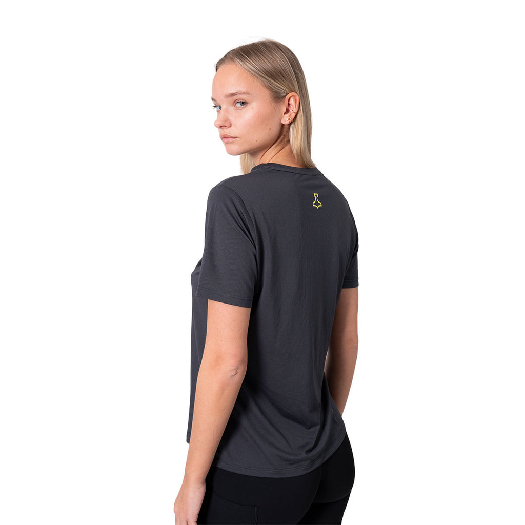Grå Liiteguard Ground-Tech T-shirt til damer med logo på ryggen