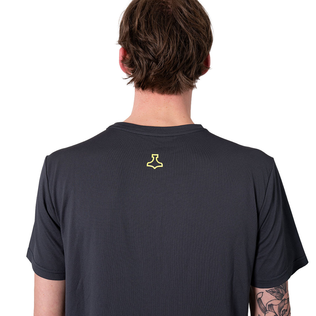 Grå Liiteguard Ground-Tech T-shirt til mænd set bagfra