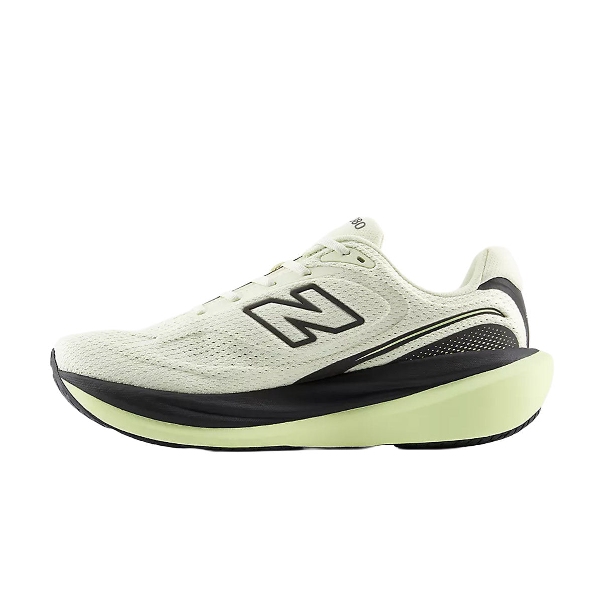 New Balance 1080 V15 herre løbesko i hvid og sort med grøn sål