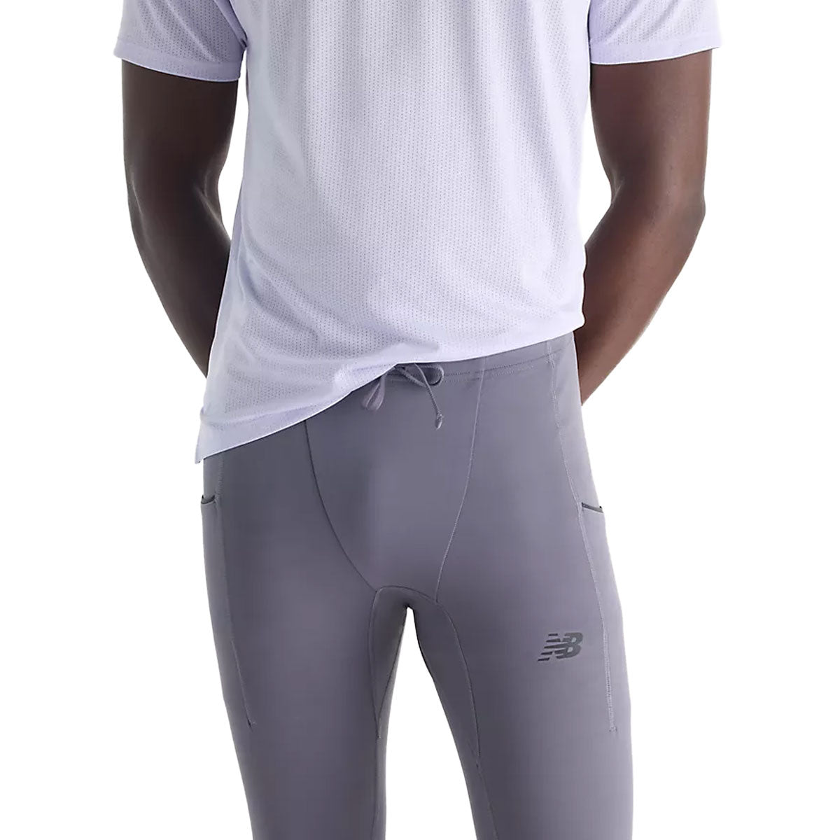 New Balance lang tights til herre med refleksdetaljer og New Balance-logo