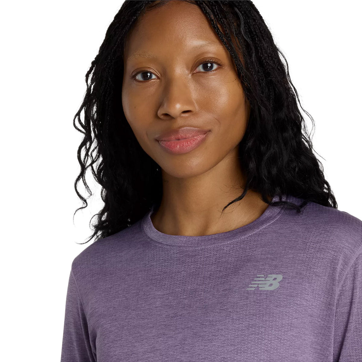 Langærmet trøje fra New Balance Athletics i lilla med logo