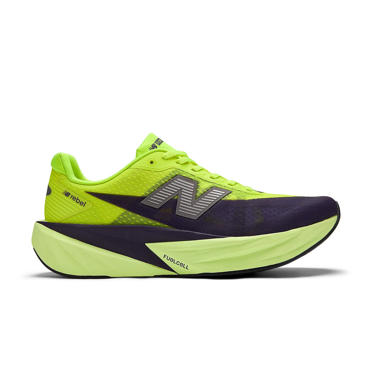 New Balance FuelCell Rebel v5 herre løbesko i grøn og lilla
