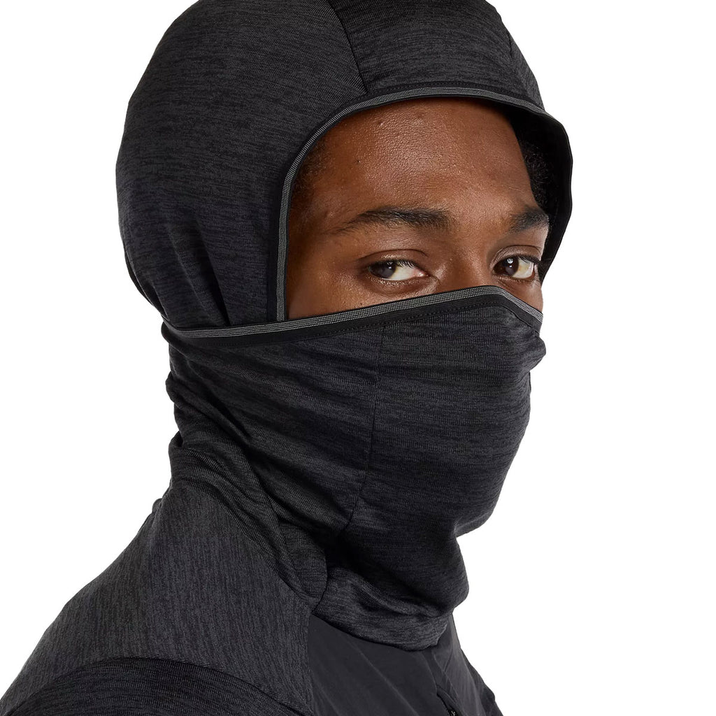 New Balance Heat Grid balaclava hoodie til mænd i mørkegrå farve